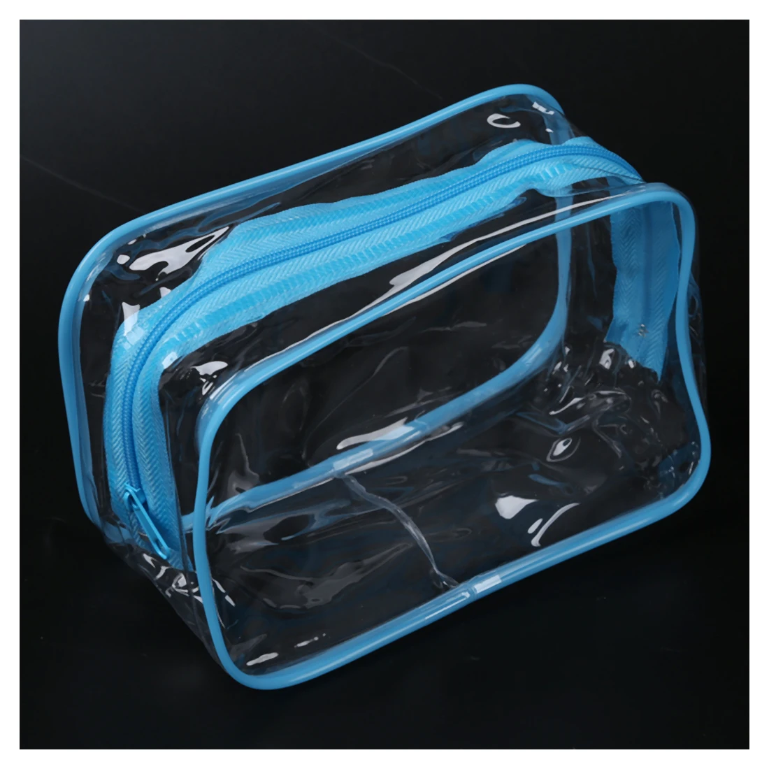 PVC Clear Pouch Travel Bathing Toiletry Zipper Cosmetic Bag Blue S | Багаж и сумки