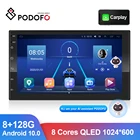Podofo автомобильное радио Android 10,0 8G 128G 2 Din Android Auto Carplay AI Голосовое управление Wifi 4G Универсальный 7-дюймовый автомобильный мультимедийный плеер