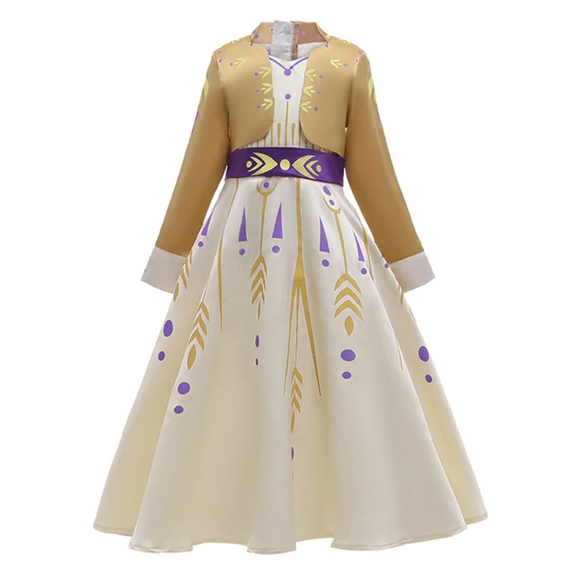 Платье Анны для девочек Elza 2 Косплей Костюм детей платья принцессы Спящая