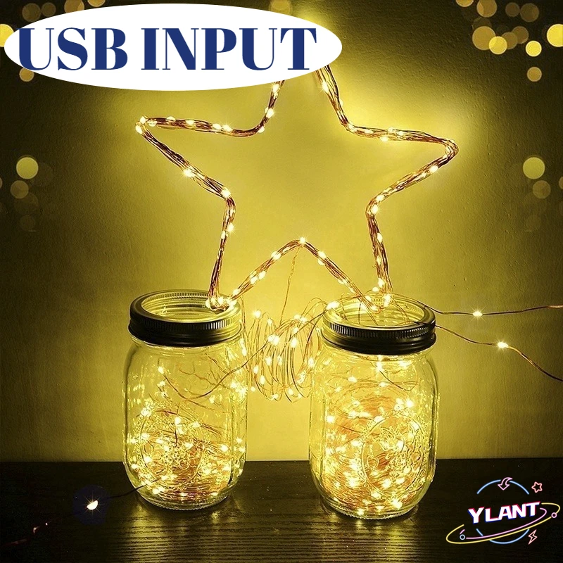 

Fairy Light 1M 5M 10M 100 LEDS Starry String USB Lights Fairy Micro LED Transparent Wire for Party Christmas Wedding 6 Colors