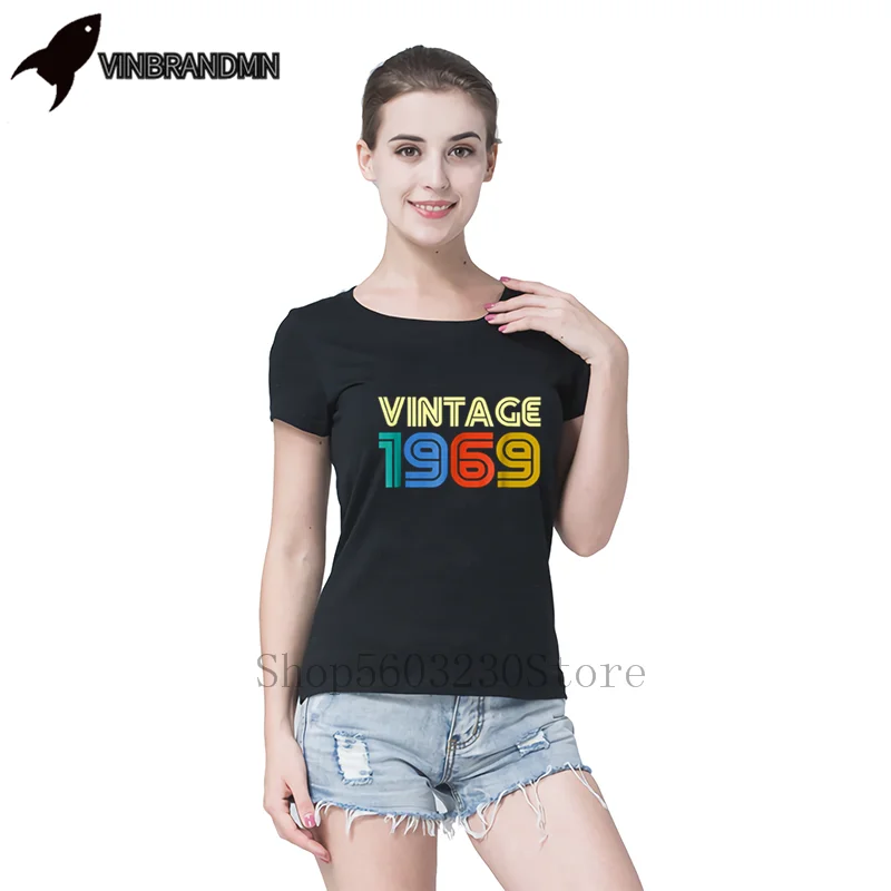 Винтажные 1969 рубашка женская 51th подарок на день рождения 100% хлопковая Футболка