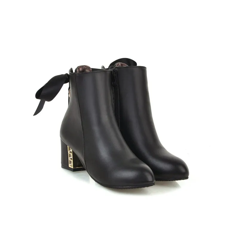 Ботинки с острым носком на толстом каблуке и высоком 12 17 дюймов|Женские