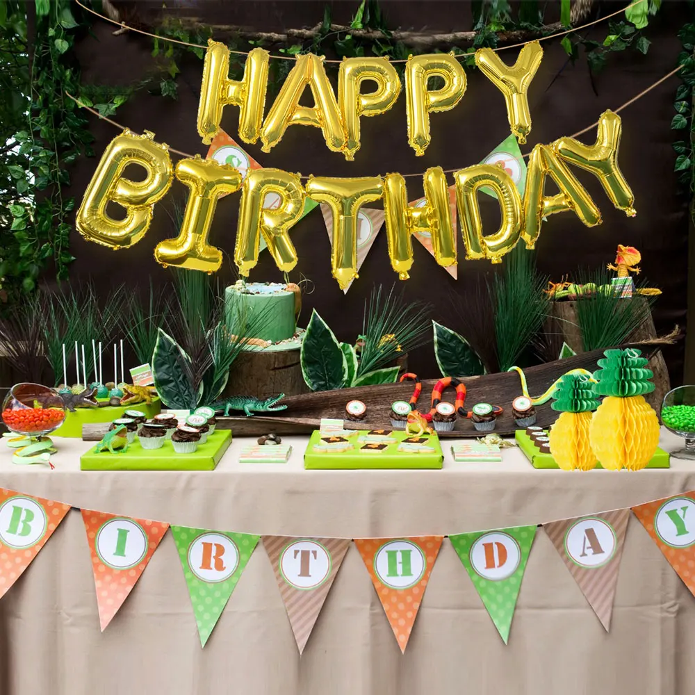 Воздушные шары из алюминиевой фольги с надписью Happy Birthday набор