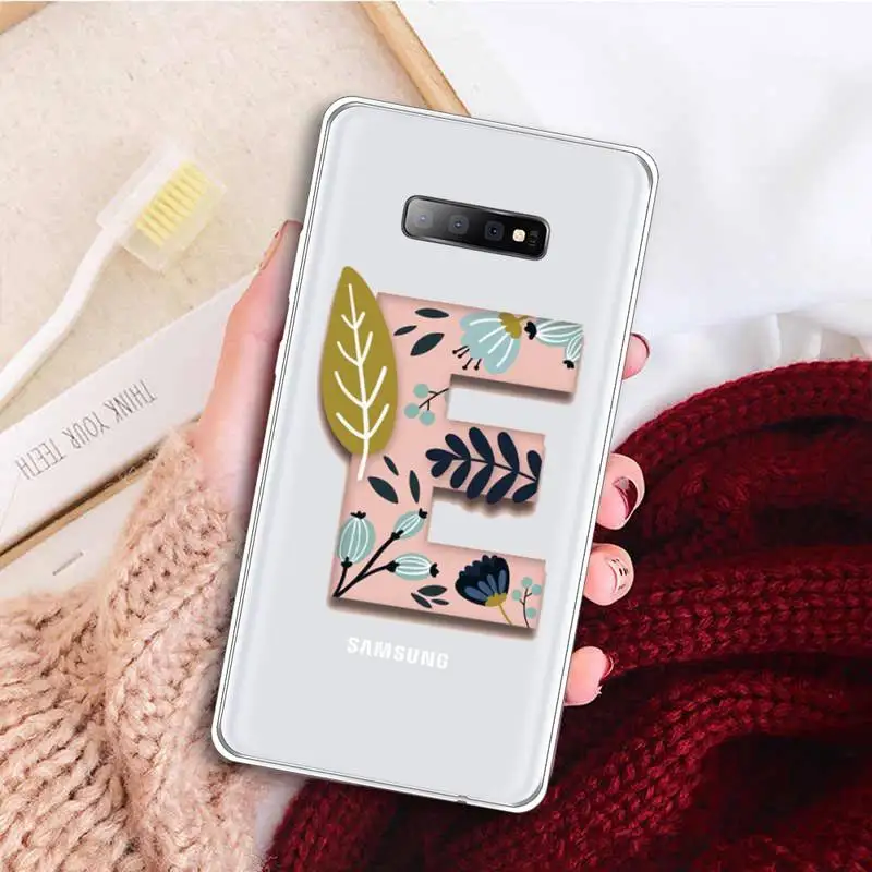 

letter Phone Case Clear Transparent for samsung A 21s 50 71 S 8 9 20 note 10 20 plus ultra
