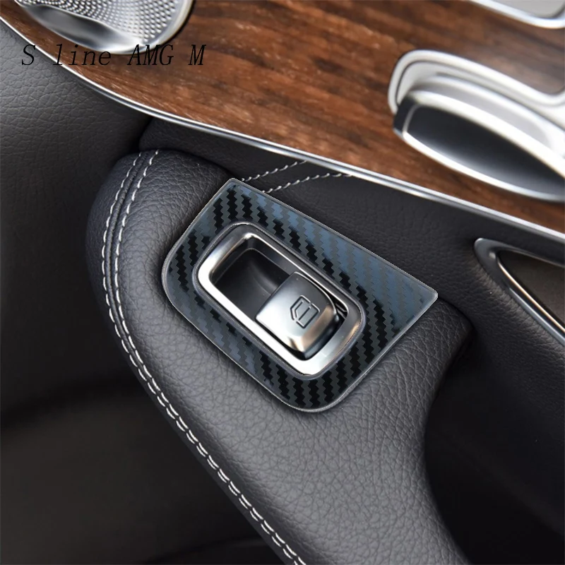 Автомобильный Стайлинг дверные кнопки панели из углеродного волокна авто
