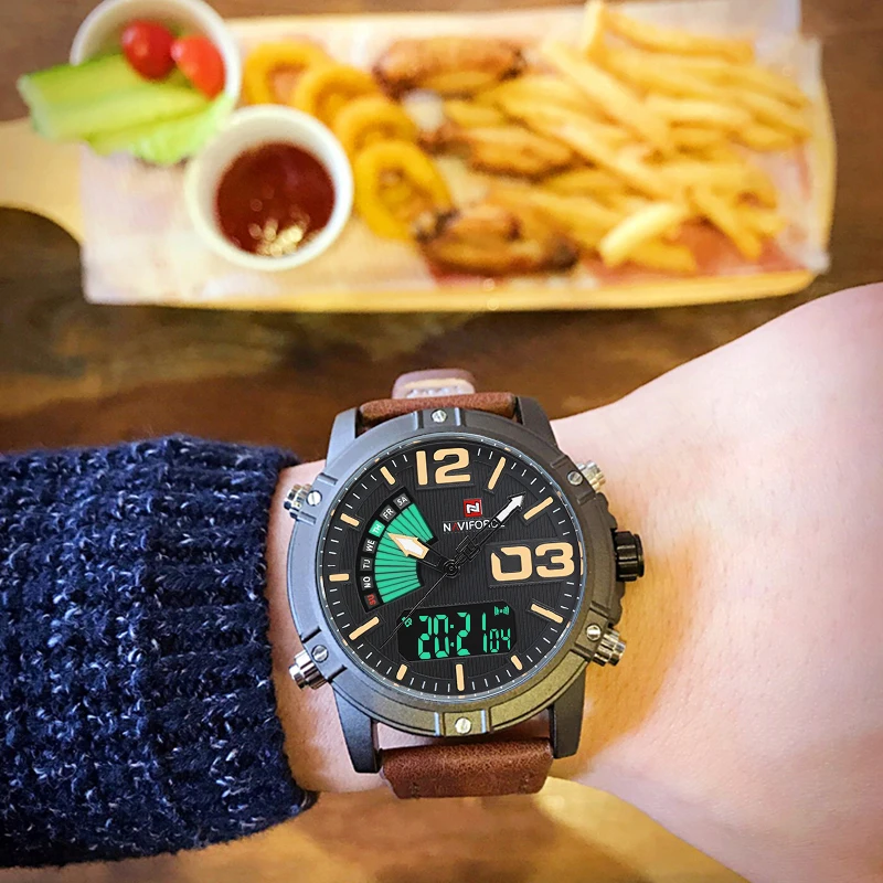 

2021 Men's Fashion Sport Watches Men Quartz Analog Date Clock Man Leather Military Waterproof Watch Relogio Masculino