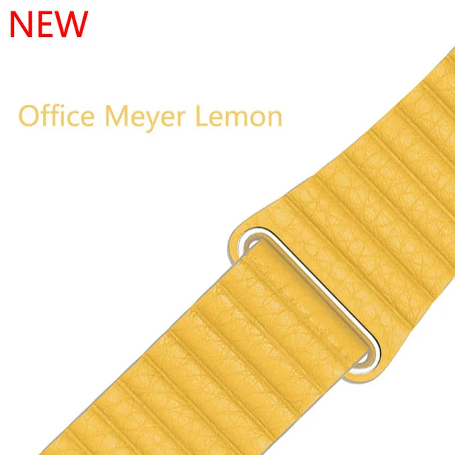 meyer lemon Современный ремешок с пряжкой для apple watch 44 мм 40 мм iwatch 42 мм 38 мм браслет из натуральной кожи ремень для apple watch 5 4 3 2 1 - Цвет ремешка: meyer lemon