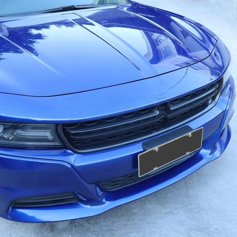 

for Charger ABS Carbon Fiber Front Grille Inserts Cover Trim for 2015-2020 Dodge Charger Car Accessories, 6Pcs