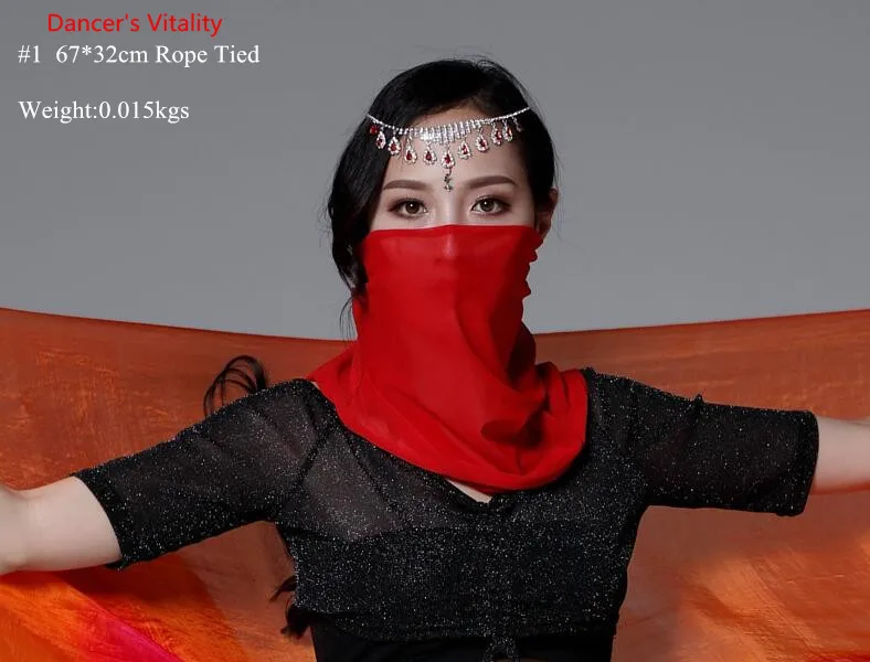 Женщины красная вуаль стандартное лицо костюмы для танца живота индия