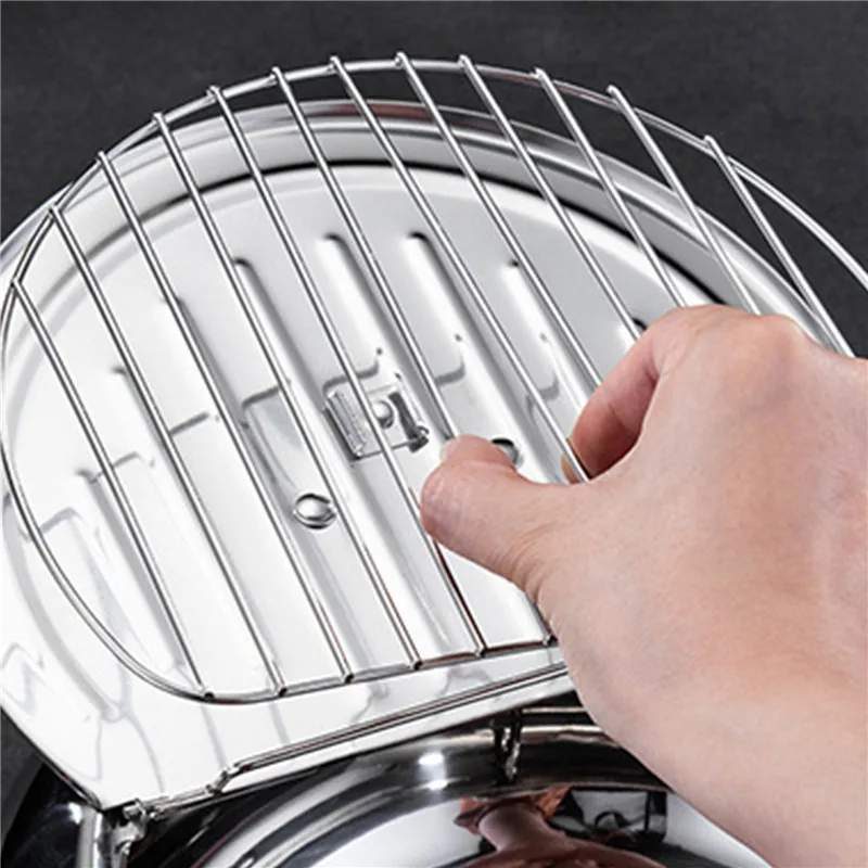 Japanese Deep Frying Pot with a Thermometer and Lid 304 Stainless Steel Kitchen Tempura Fryer Pan | Дом и сад