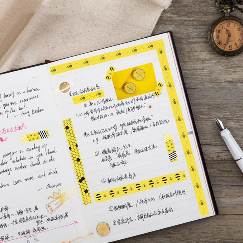 Маленькая Пчелка васи лента декоративная клейкая лента Decora Сделай Сам Скрапбукинг журнал наклейки этикетка канцелярские товары школьные принадлежности