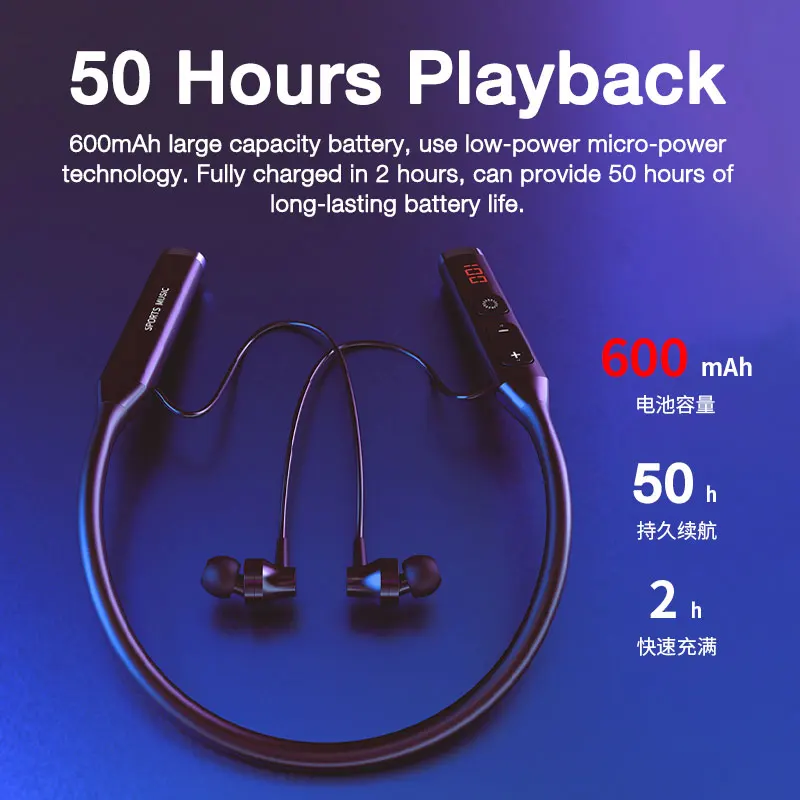 EARDECO 5 EQ Effects Wireless Headphones Heavy Bass Bluetooth Neckband Earphones Stereo Hifi Headset with Mic TF FM | Электроника