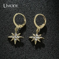 umode new star cubic zirconia hoop earrings for women fashion cz indian wedding bride earrings girls jewelry ue0684
