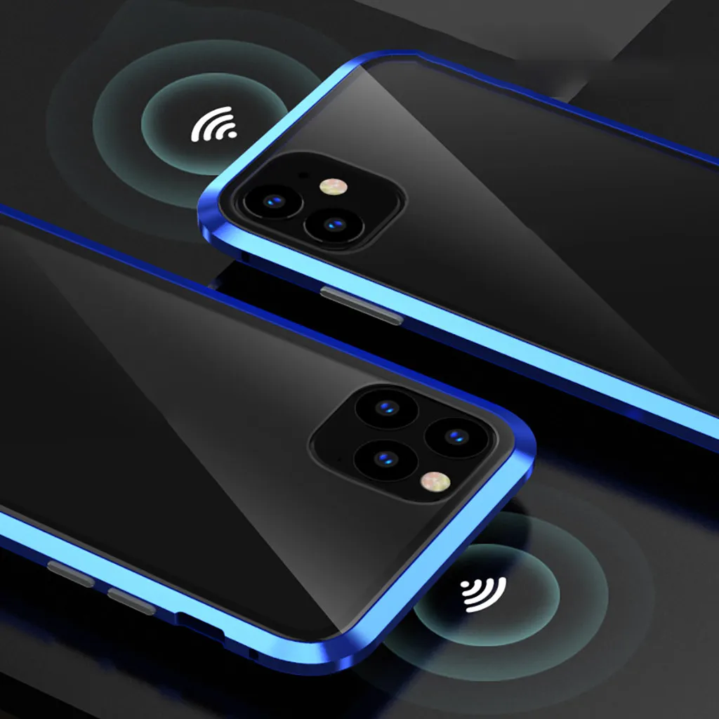 Магнитный металлический чехол-бампер для iPhone 11 11 Pro 11 Pro Max, односторонний стеклянный защитный чехол для iPhone 11 Pro 919#2