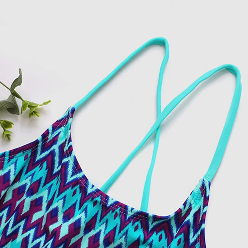 Купальник в стиле бохо для девочек Цельный Детский купальник купальные костюмы с