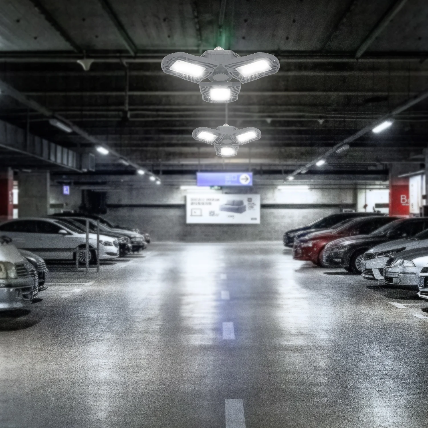 LED Garage Parking Light AC85-265V 6000lm Deformable Lamp Foldable E27 / E26 Bulb Interface for Indoor Lighting | Лампы и освещение
