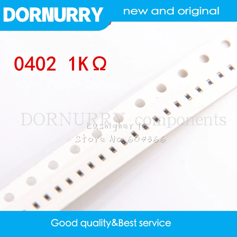 

100PCS 0402 SMD Resistor 1% 1000ohm 1K 102 Ohm DORNURRY