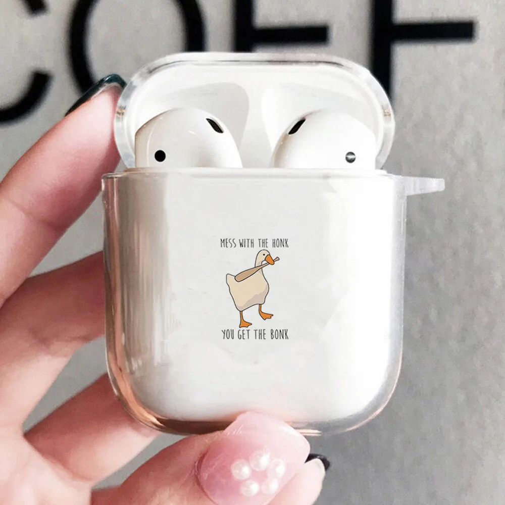 

Чехол из ТПУ с забавным принтом беспорядка с Honk для AirPods 1 2, чехол с беспроводным Bluetooth для Air Pods, аксессуары для наушников, зарядное устройств...