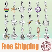 2021 new 925 sterling silver rainbow fireflywatering can and paw print charm fit original pandora women bracelet diy jewelry