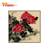 cross stitch kits embroidery needlework sets 11ct water soluble canvas patterns 14ct chinese watercolor peony ncmf169