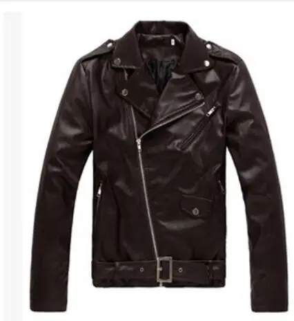 

Fast shipping The spring and autumn winter men's leather jacket slim Pu washed leather coat male locomotive