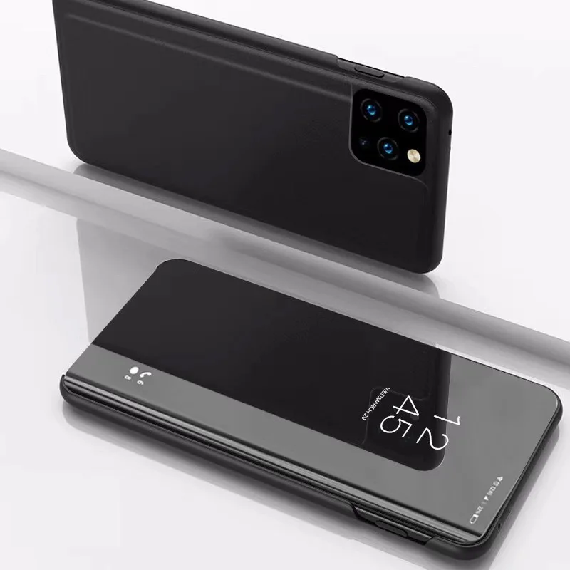 Black Зеркальный флип-чехол для iPhone XR XS 11 Pro Max 8 7 6 6s Plus подставка с окошком чехол для iPhone 5 5S SE X XS Conque для iPhone 11Capa - Цвет: Black