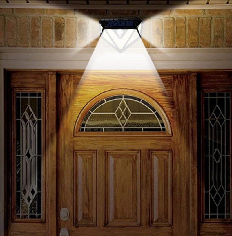 4pcs 166 LED Solar Light Outdoor Lamp Powered Sunlight 3 Modes PIR Motion Sensor For Garden Decoration Wall Street | Лампы и освещение