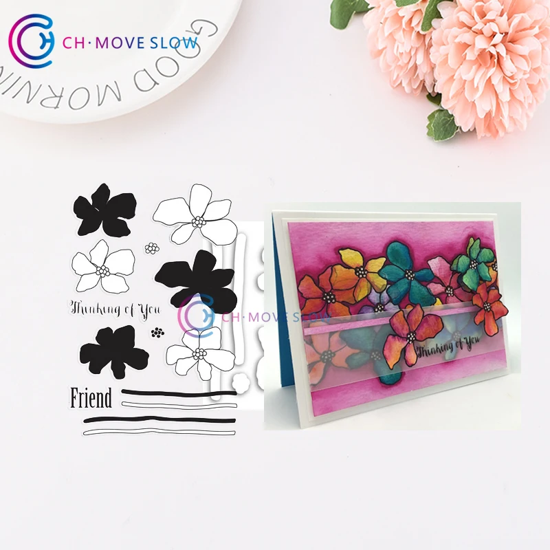 CH акварель дружественных цветов металла резки штампы для скрапбукинга Украшение