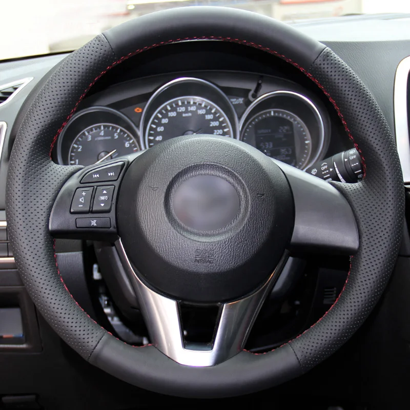 Черный чехол на руль из искусственной кожи для Mazda 3 Axela 6 Atenza 2 CX-3 CX-5 Scion iA Toyota Yaris |