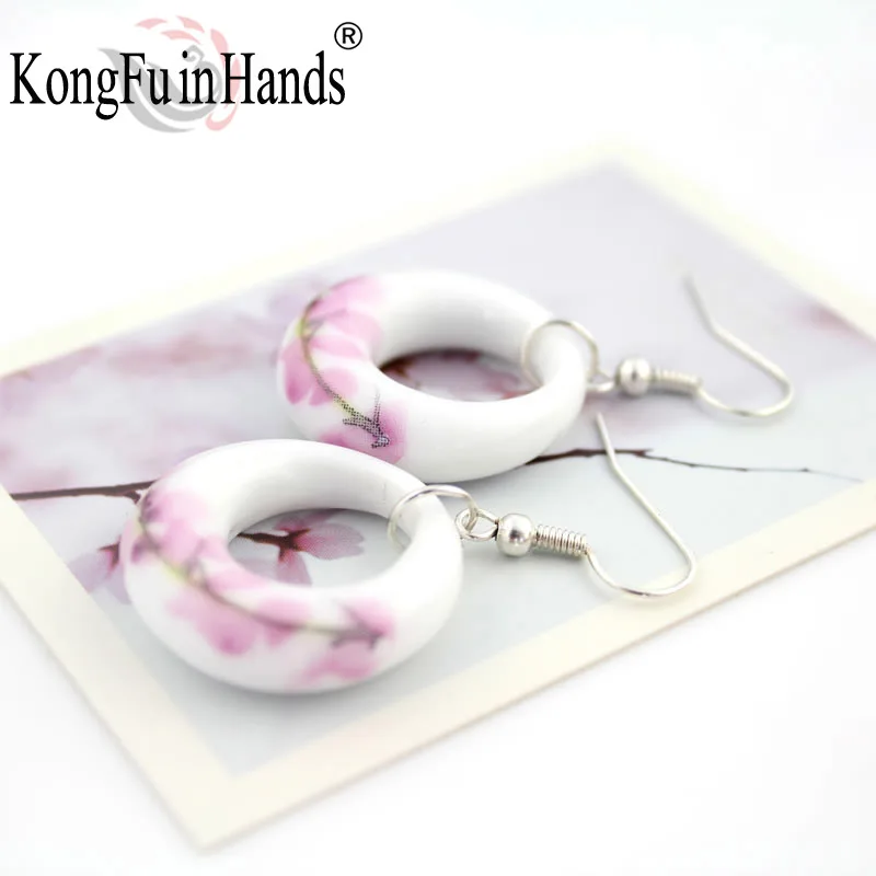 Высококачественные керамические Эффектные серьги капли с цветком высокое