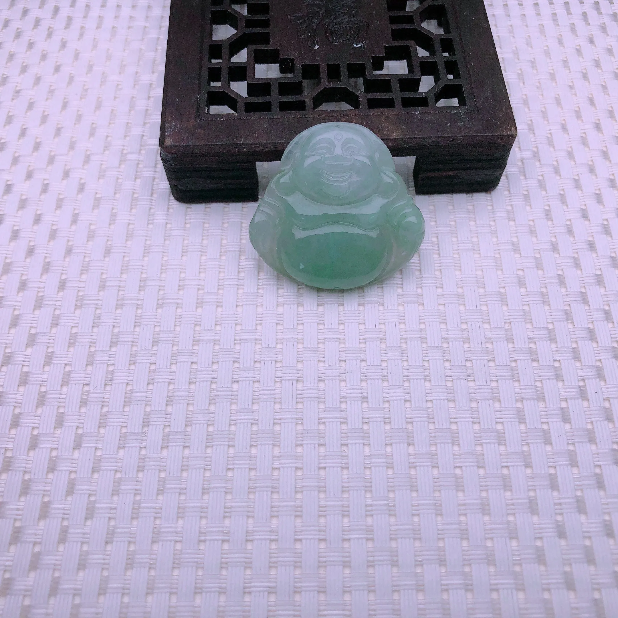 

Бирманское натуральное Изумрудное смеющееся ожерелье Будды с подвеской, благословенный мир