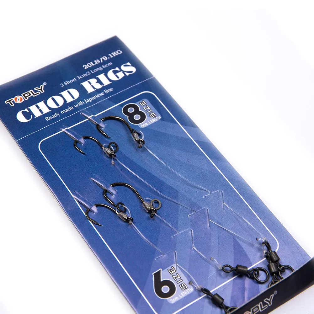 

4pcs/Pack Chod Rigs 6#&8# Barbless Hooks Fishing Long/Short Size Ready