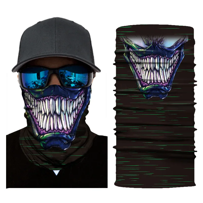 Бесшовные 3d-банданы для велоспорта головной платок с черепом мотоциклетная