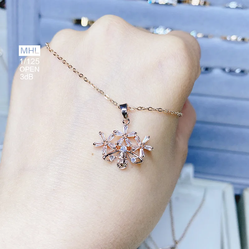 Модные ювелирные изделия ожерелье из титановой стали розовое золото пчелиный