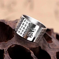 vintage tibetan silver amulet index finger ring charm like buddhist classic open ring men and women ring