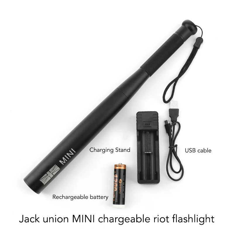 Jack Union Автомобильный Бейсбольный Летучая мышь светодиодный фонарик самообороны супер яркий Батон заряжаемый через USB светильник для Mini Cooper S JCW R55 R56 F60 аксессуары - Название цвета: Jack Union