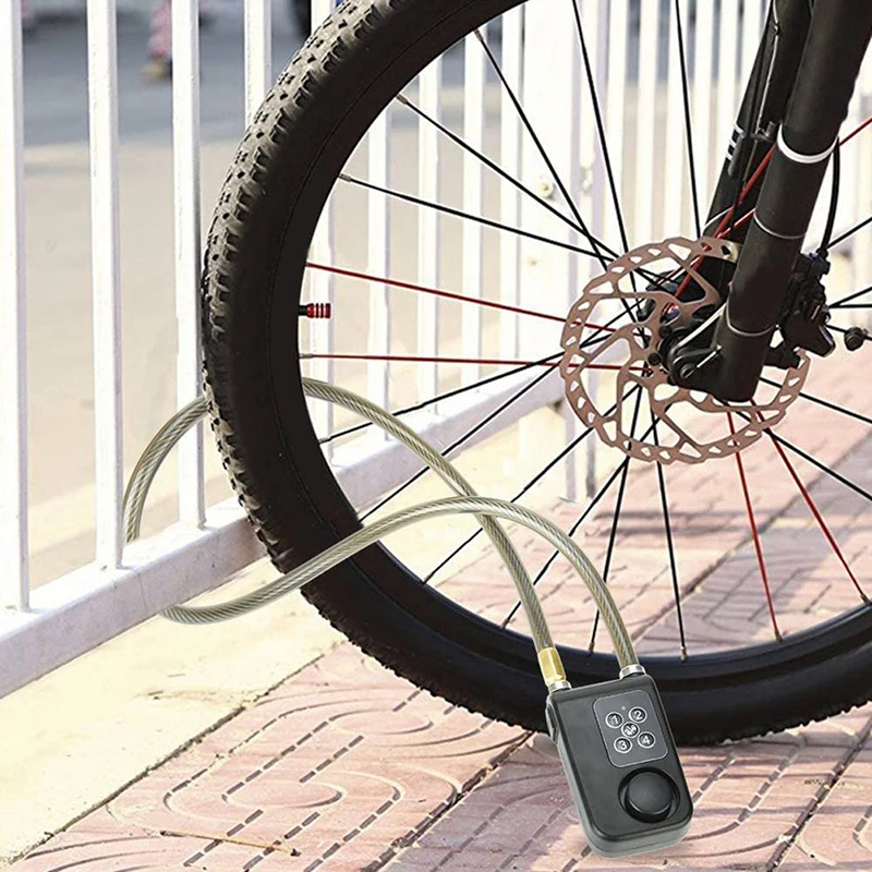 

4 Digit password Wireless Remote Control Bike Lock Anti-theft Security bicycle Alarm 155db waterproof