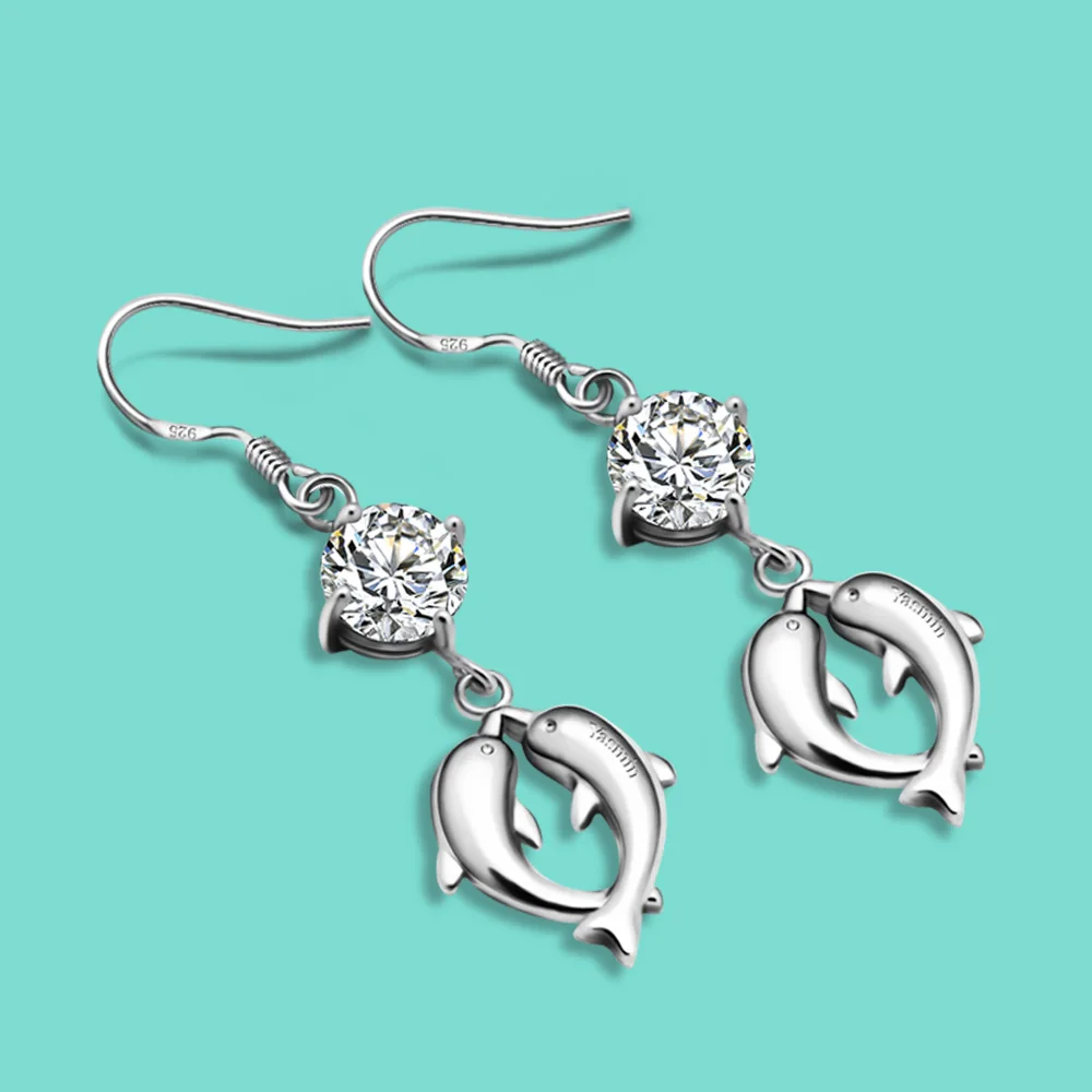 Женские серьги из серебра 925 пробы с фианитами|Серьги-подвески| |