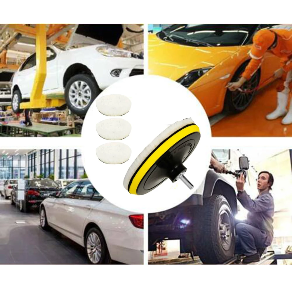 

5pcs/Set 6inch Buffing Polishing Pads Car Polisher Drill Wool Wheel Mop Kit Soft And Fine Not Damage The Paint Surface