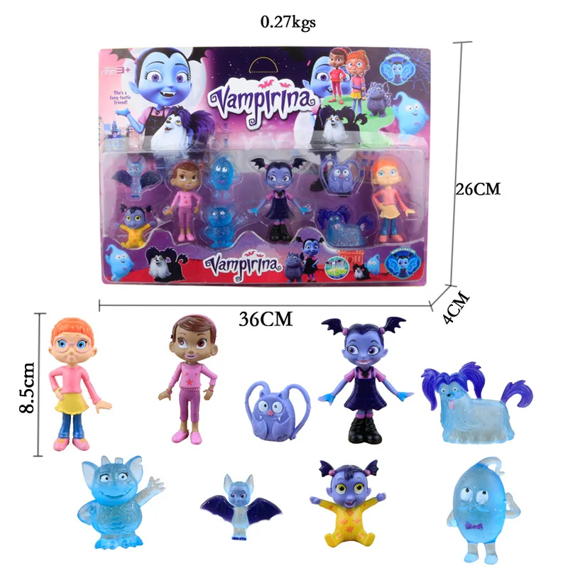 Детская игрушка мультяшная фигурка 9 шт./лот Юниорская Vampirina The Vamp Batwoman девочка