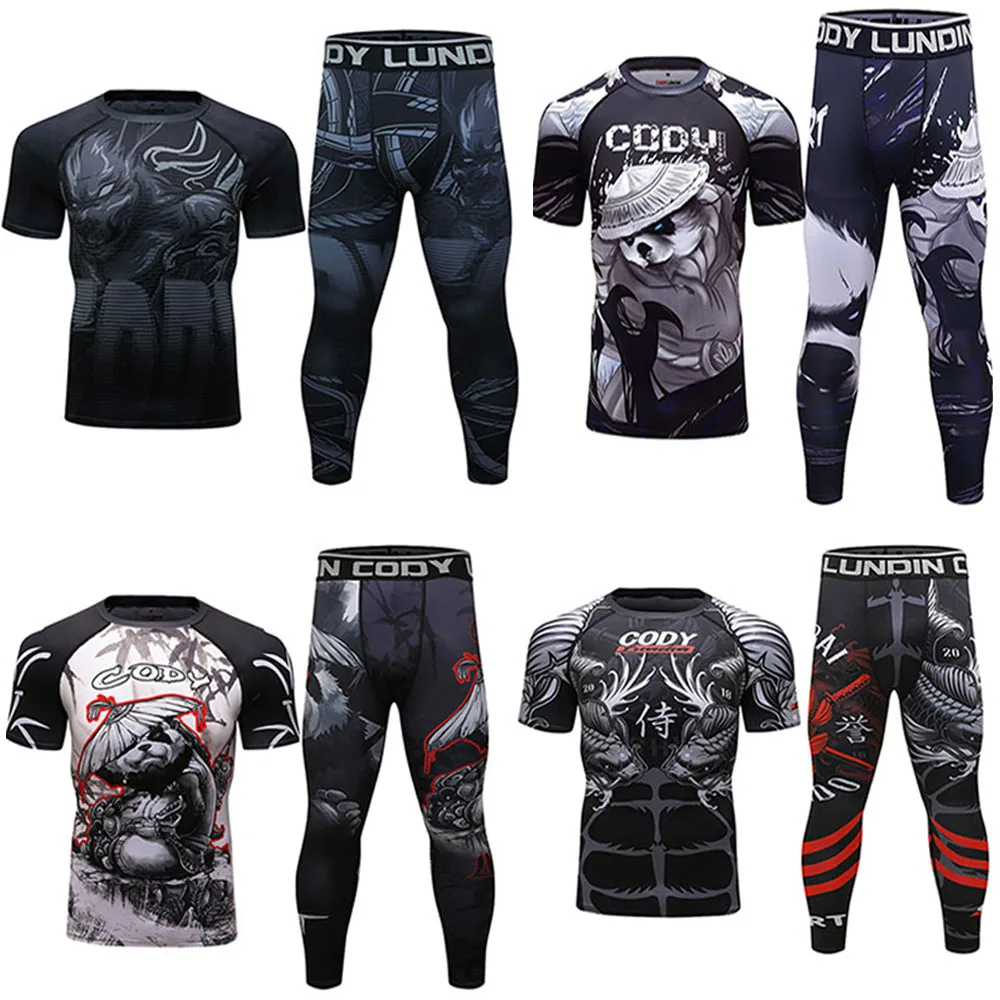 Jiu jitsu Rashguard мужские комплекты футболок для смешанных боевых искусств и штанов Bjj Gi