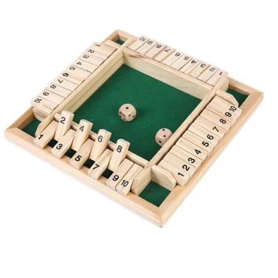 

Shut The Box Dobbel Game Dobbelgame Spel Four Sided 10 Numbers Board Game Set Dice Drinking Games for Families Dobbel Spel