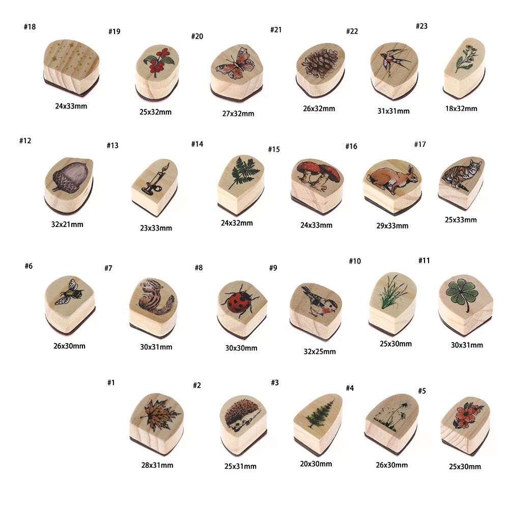 1 шт. винтажный животный растительный Лес Серия Деревянный штамп DIY Ремесло