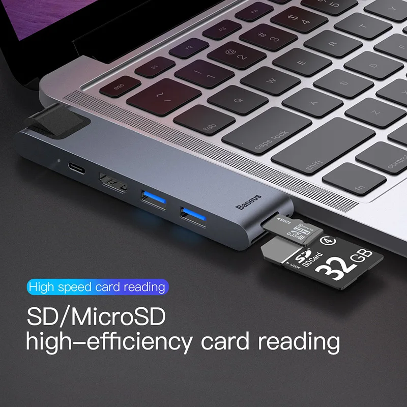 USB-концентратор Baseus 7 в 1 с портами USB Type-C и 3 0 | Компьютеры офис