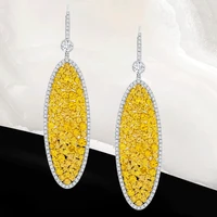 missvikki luxury spark romantic yellow oval pendant earring jewelry for women wedding daily delicate party high quality gift