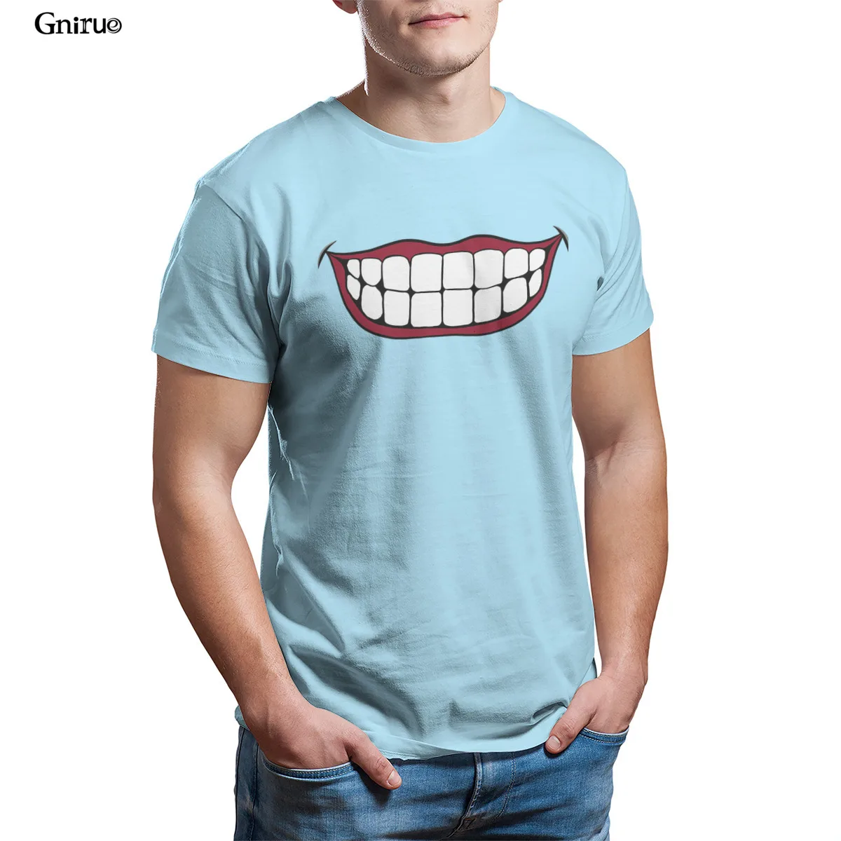 

Wholesale Big Smile Red Printing Fashion Gift Fitness Men's Clothing 124682