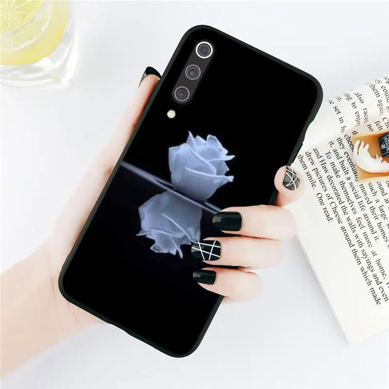 

White Rose art pattern Phone Cases For Xiaomi Redmi note 7 8 9 t k30 max3 9 s 10 pro lite Luxury brand shell funda coque