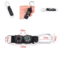 2021 new 3 in 1 camping climbing hiking mini carabiner w keychain compass thermometer hanger key ring black