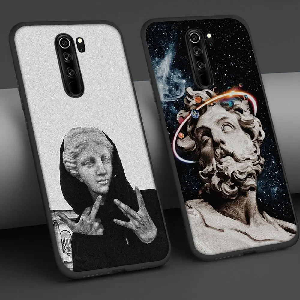 

Statue David Case For Xiaomi Mi 11 10 9 8 9T 10T A3 A2 Poco X3 F3 Lite Pro F1 Mix 3 Phone Cases Soft Black TPU Cover Funda Capa