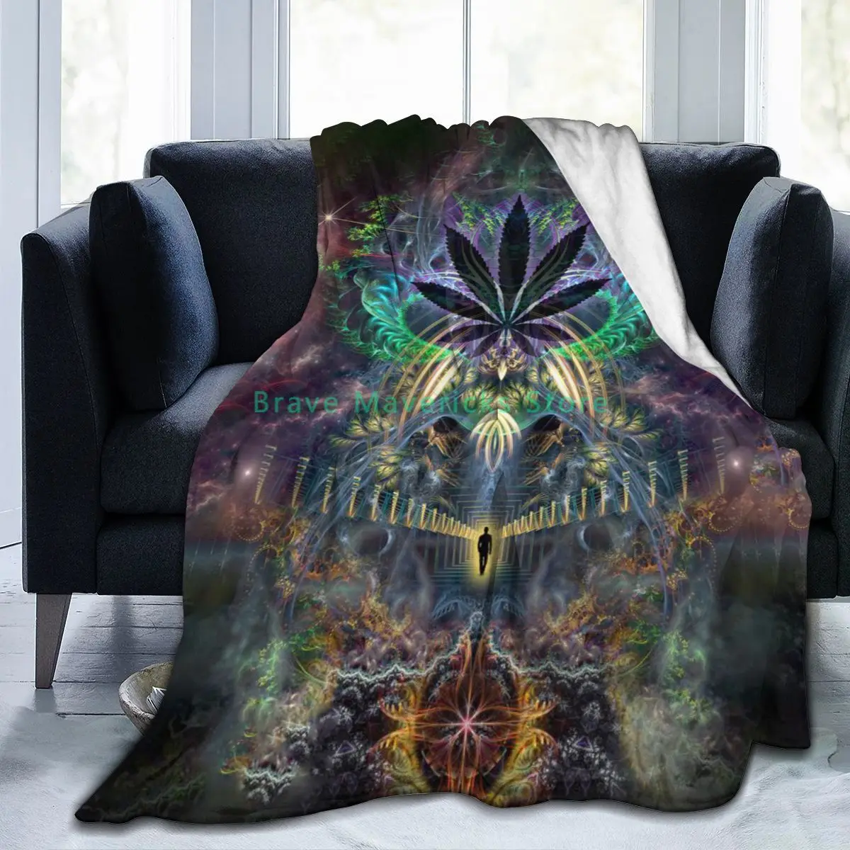 1-Leaf New 3D Personality Printed Flannel Blanket Sheet Bedding Soft Blanket Bed Cover GUN Textile Decoration